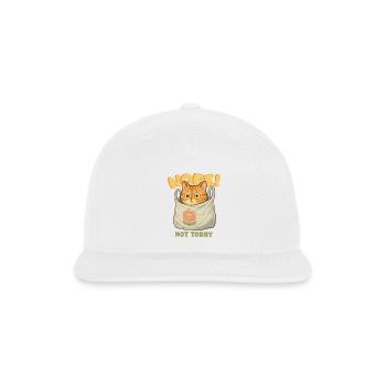 Cute Cat Wrapped in Laundry with Affirmation - Snapback Baseball Cap - white - Front
