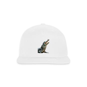 Primal Majesty—Photoreal Crocodile PNGTranspar - Snapback Baseball Cap - white - Front