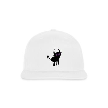 Whimsical Alien Face Design - Snapback Baseball Cap - white - Front