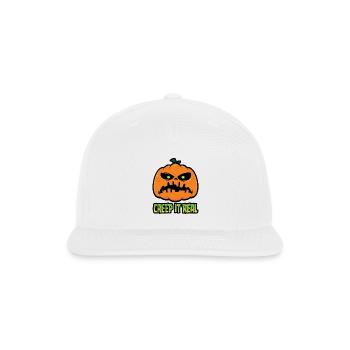 Creep It Real Grumpy Halloween Pumpkin - Snapback Baseball Cap - white - Front
