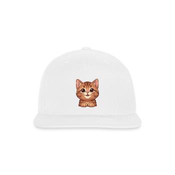 Cute Orange Kitten Cartoon - Snapback Baseball Cap - white - Front