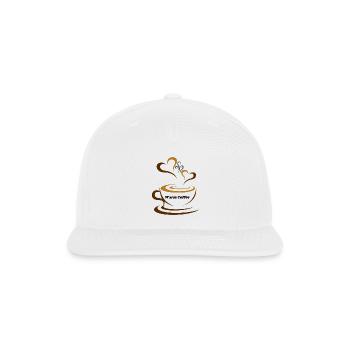 Coffee cup art t shirt design  - Snapback Baseball Cap - white - Front