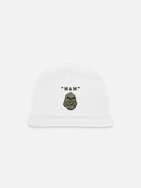 Grumpy Stone Nah Mascot - Snapback Baseball Cap - white