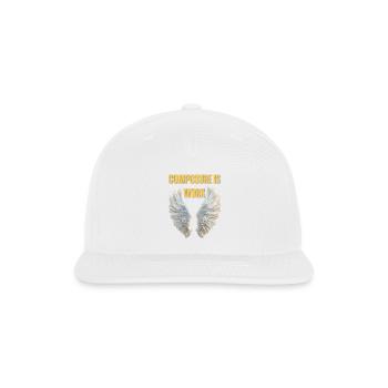 Composure Is Work – Emotional Discipline Message - Snapback Baseball Cap - white - Front