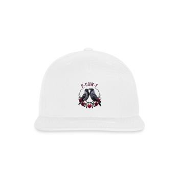 Funny Crow F-CAW-F Goth Valentine's Day T-Shirt - Snapback Baseball Cap - white - Front
