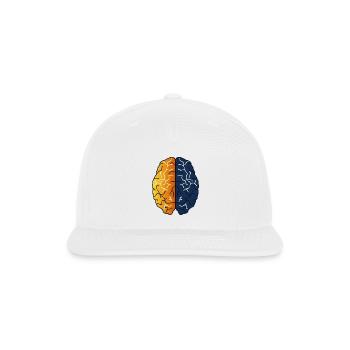 Dual Tone Brain Neon Map - Snapback Baseball Cap - white - Front