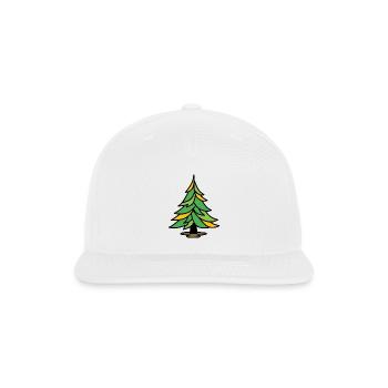 Stylized Pine Tree - Snapback Baseball Cap - white - Front