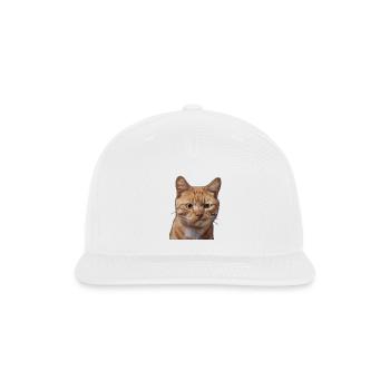 Ginger Cat Face Illustration - Snapback Baseball Cap - white - Front