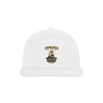 Funny Electrician If You See Smoke Call Me Shirt - Snapback Baseball Cap - white - Front