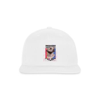 Glitch Bust in Color Stripes - Snapback Baseball Cap - white - Front