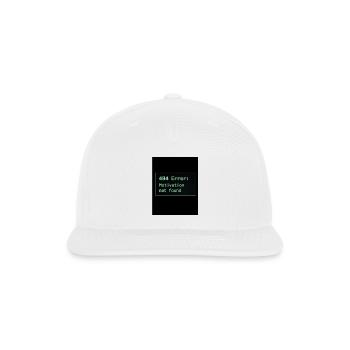Motivation Not Found T-Shirt – Funny & Comfy Tee - Snapback Baseball Cap - white - Front