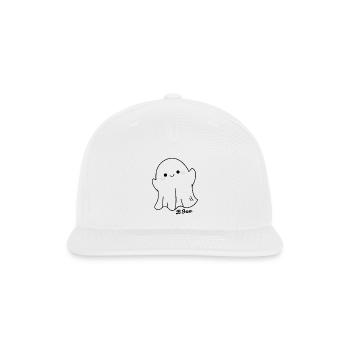 Whimsical Blushing Ghost - Snapback Baseball Cap - white - Front