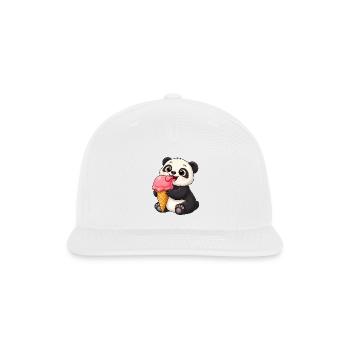 Cute panda ice cream animal art kids summer kawaii - Snapback Baseball Cap - white - Front