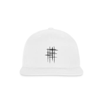 Brushed Grid Crosshatch - Snapback Baseball Cap - white - Front