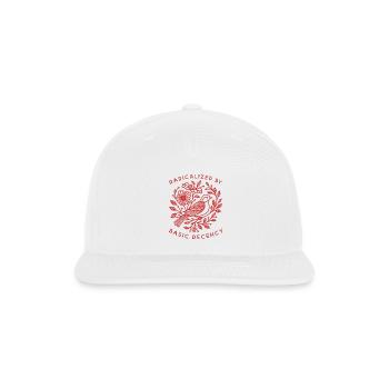 Radicalized-by-basic-decency  - Snapback Baseball Cap - white - Front