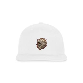 Golden Roaring Lion with Sparkling Mane - Snapback Baseball Cap - white - Front