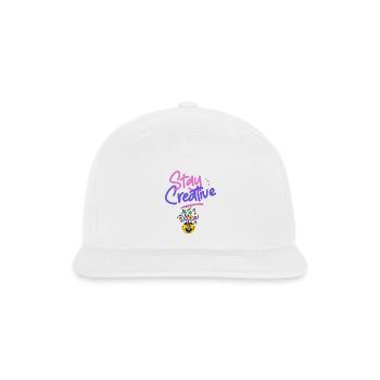 Retro Stay Creative Y2K Aesthetic Graphic Tee - Snapback Baseball Cap - white - Front