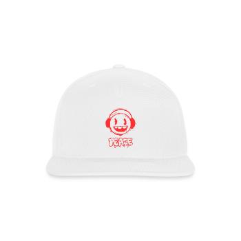Graffiti Red Cute Headphones Peace Design - Snapback Baseball Cap - white - Front