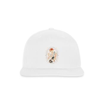 Vintage Skater Skeleton Rock Horns Halloween - Snapback Baseball Cap - white - Front