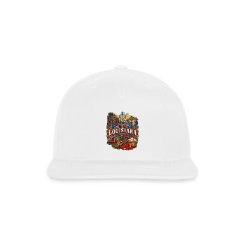 Vintage Louisiana Tattoo Style Jazz Riverfront Ill - Snapback Baseball Cap - white - Front