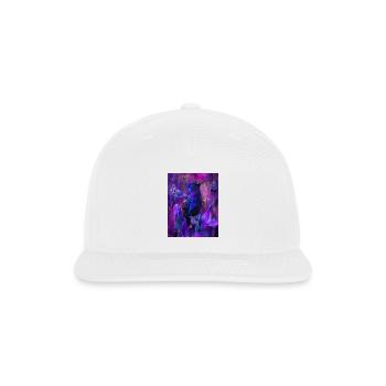 Iridescent Hummingbird Among Purple Blossoms – Vib - Snapback Baseball Cap - white - Front