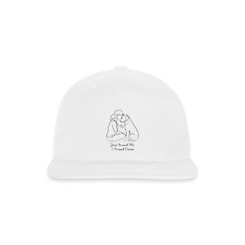 Woman and Dog Bond Line Art - Snapback Baseball Cap - white - Front