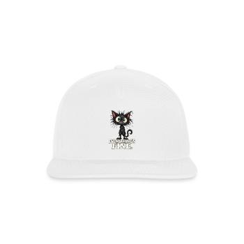 Everything’s Fine Cat - Snapback Baseball Cap - white - Front