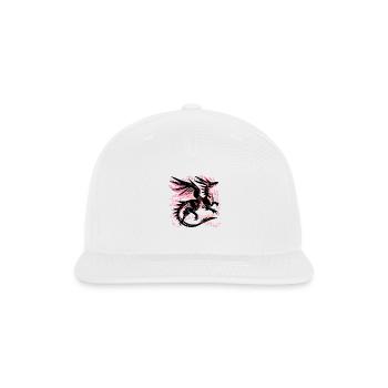 Cherry Blossom Dragon - Snapback Baseball Cap - white - Front