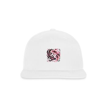 Cherry Blossom Koi - Snapback Baseball Cap - white - Front