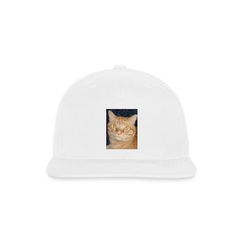 Orange Tabby Cat Portrait Design - Snapback Baseball Cap - white - Front