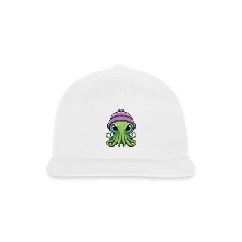 Annoyed octopus with cap - Snapback Baseball Cap - white - Front