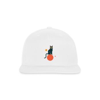 Cat Wide-Eyed Wonder Kitty - Snapback Baseball Cap - white - Front
