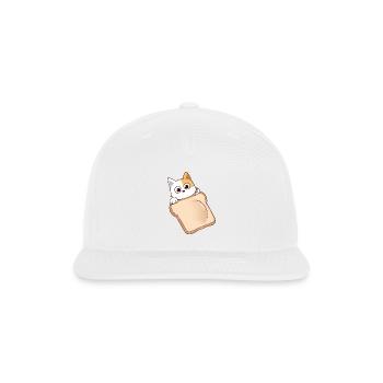 bread cat - Snapback Baseball Cap - white - Front