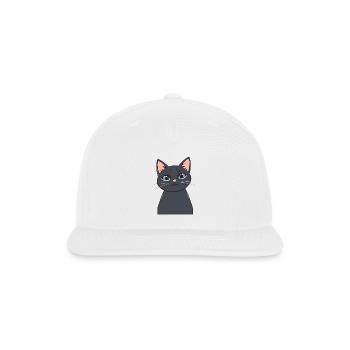 The Quirky Black Cat - Snapback Baseball Cap - white - Front