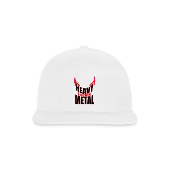 Heavy F#ckin' Metal Hard Rock Fun Music Text Quote - Snapback Baseball Cap - white - Front
