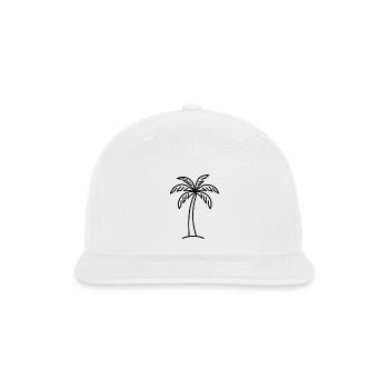 Minimalist Palm Tree Line Art - Snapback Baseball Cap - white - Front