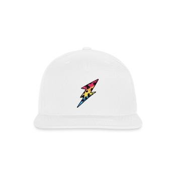 Colorful Black Cat Thunderbolt Patch - Snapback Baseball Cap - white - Front
