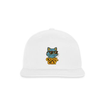Cool Cat Retro Sunglasses - Snapback Baseball Cap - white - Front
