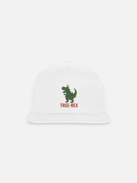 Tree-Rex Christmas Dino - Snapback Baseball Cap - white