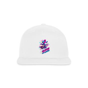Glitch The Limits — Data Burst Neon Runner Design - Snapback Baseball Cap - white - Front