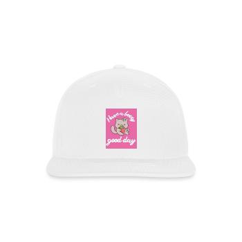 Berry Cute Cat with Strawberry - Snapback Baseball Cap - white - Front