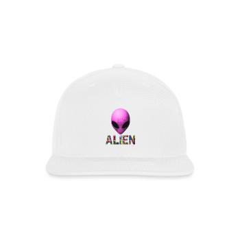 Neon Alien Word Mosaic - Snapback Baseball Cap - white - Front