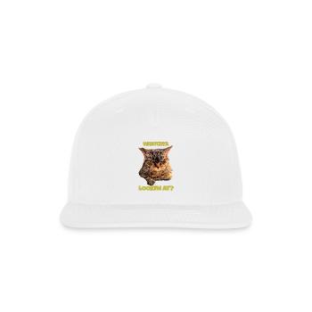 Whatchya Lookin At Cat - Snapback Baseball Cap - white - Front