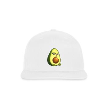 Cool avocado with sunglasses skeptical look - Snapback Baseball Cap - white - Front