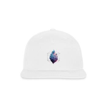 Crystal Prism in Geometric Frame - Snapback Baseball Cap - white - Front