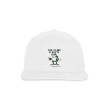 Knowledge Is Power Frog Reading - Snapback Baseball Cap - white - Front