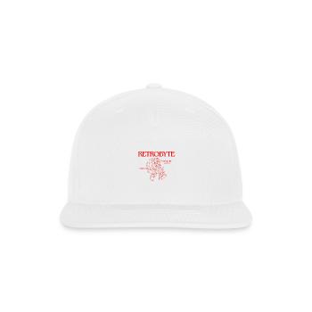 RetroByte Tee – Nostalgic Cartoon Computer Shirt - Snapback Baseball Cap - white - Front