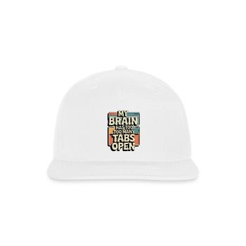 My Brain Has Too Many Tabs Open Retro Computer Tee - Snapback Baseball Cap - white - Front