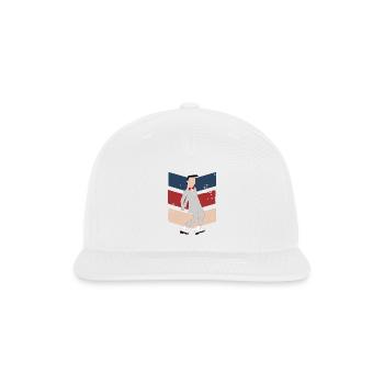 Grey Suit Dancer with Red Bow Tie - Snapback Baseball Cap - white - Front