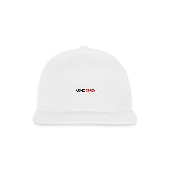 Bold MIND ZERO on Black & Red - Typography Art  - Snapback Baseball Cap - white - Front